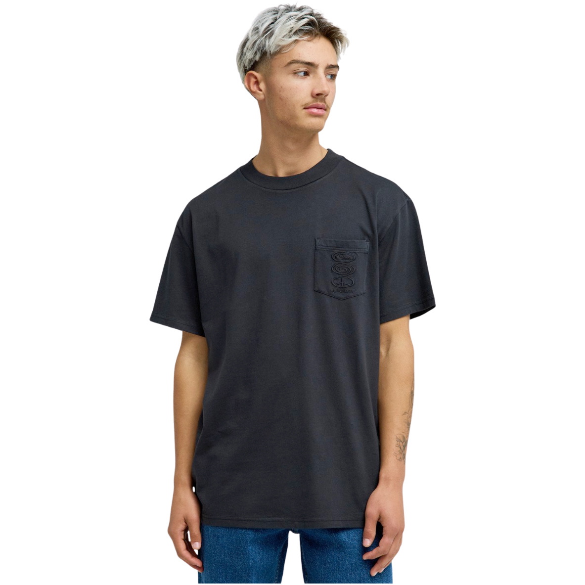 2026 Quiksilver Mens Oxni Washed T-Shirt EQYKT04413 - Black